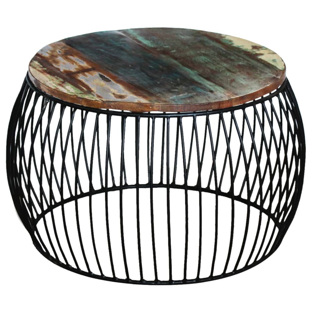 vidaXL Coffee Table | Multicolour | Reclaimed wood and iron | Medium | Durable