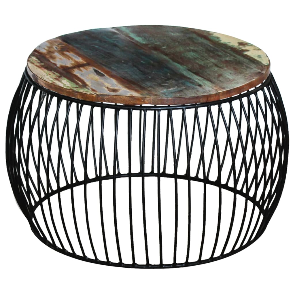 vidaXL Coffee Table | Multicolour | Reclaimed wood and iron | Medium | Durable