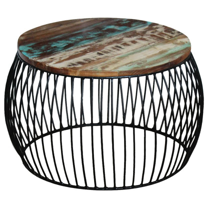 vidaXL Coffee Table | Multicolour | Reclaimed wood and iron | Medium | Durable
