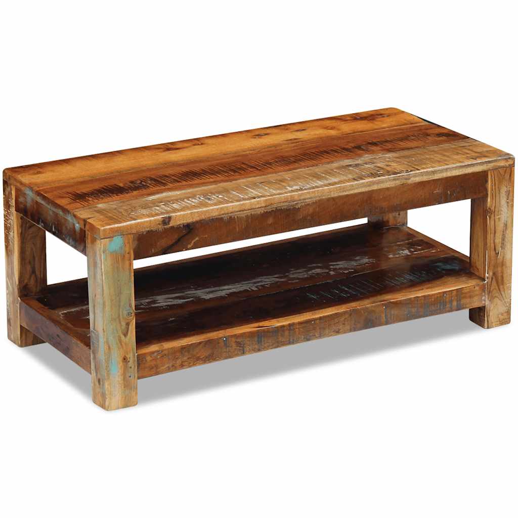 243322 vidaXL Coffee Table Solid Reclaimed Wood 90x45x35 cm