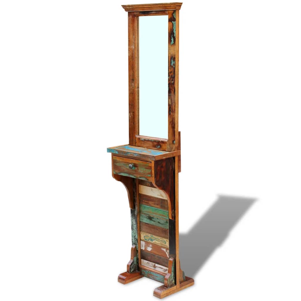 vidaXL Hall Mirror Solid Reclaimed Wood 47x23x180 cm
