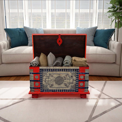 vidaXL Storage Chest Red Mango Wood 80x40x45 cm