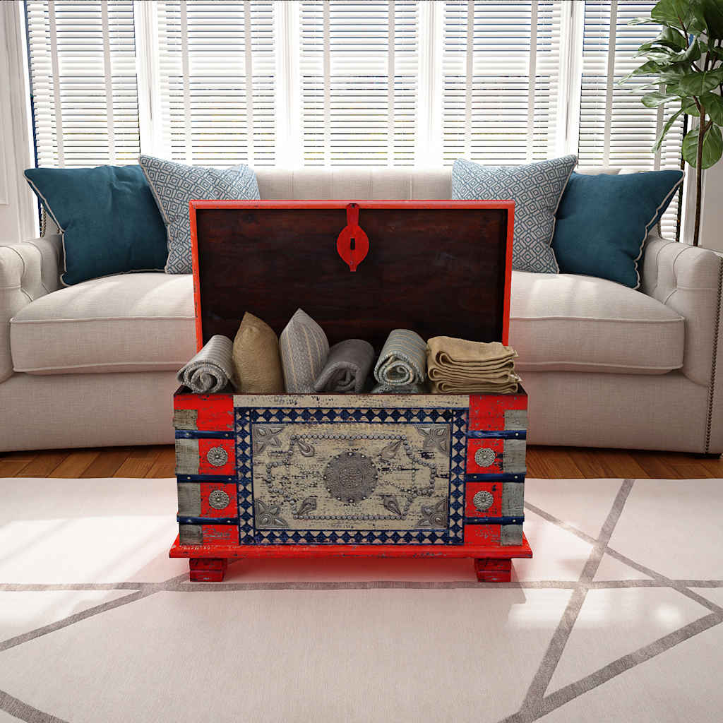 243331 vidaXL Storage Chest Red Mango Wood 80x40x45 cm