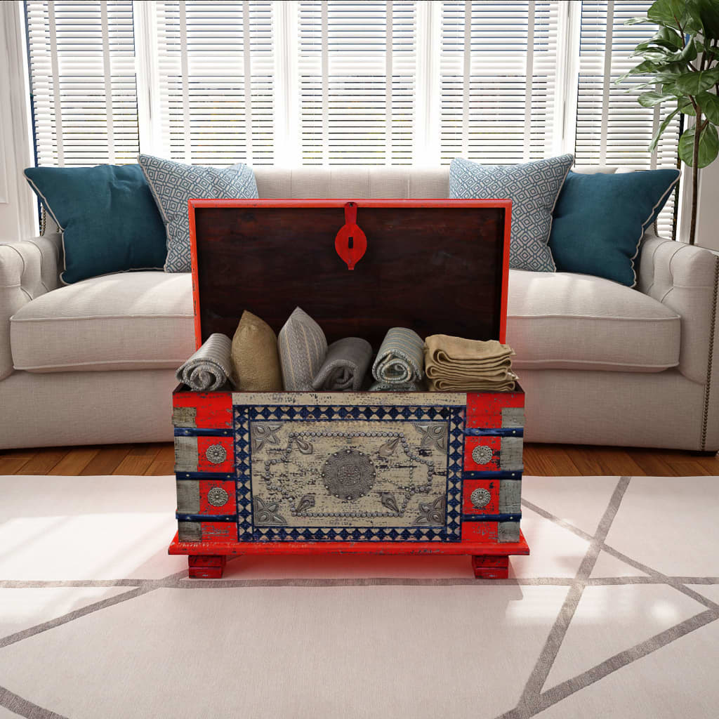 243331 vidaXL Storage Chest Red Mango Wood 80x40x45 cm