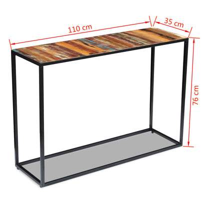 vidaXL Console Table | Multicolour | Reclaimed wood | Medium | Decorative Inlays