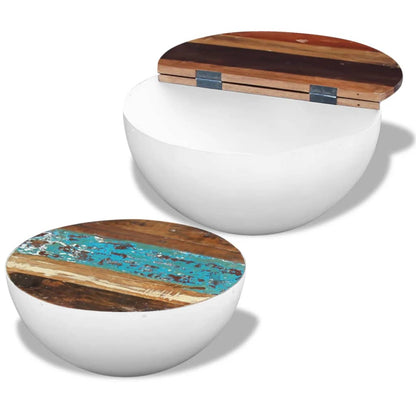 243351 vidaXL Two Piece Bowl Shaped Coffee Table Set Solid Reclaimed Wood