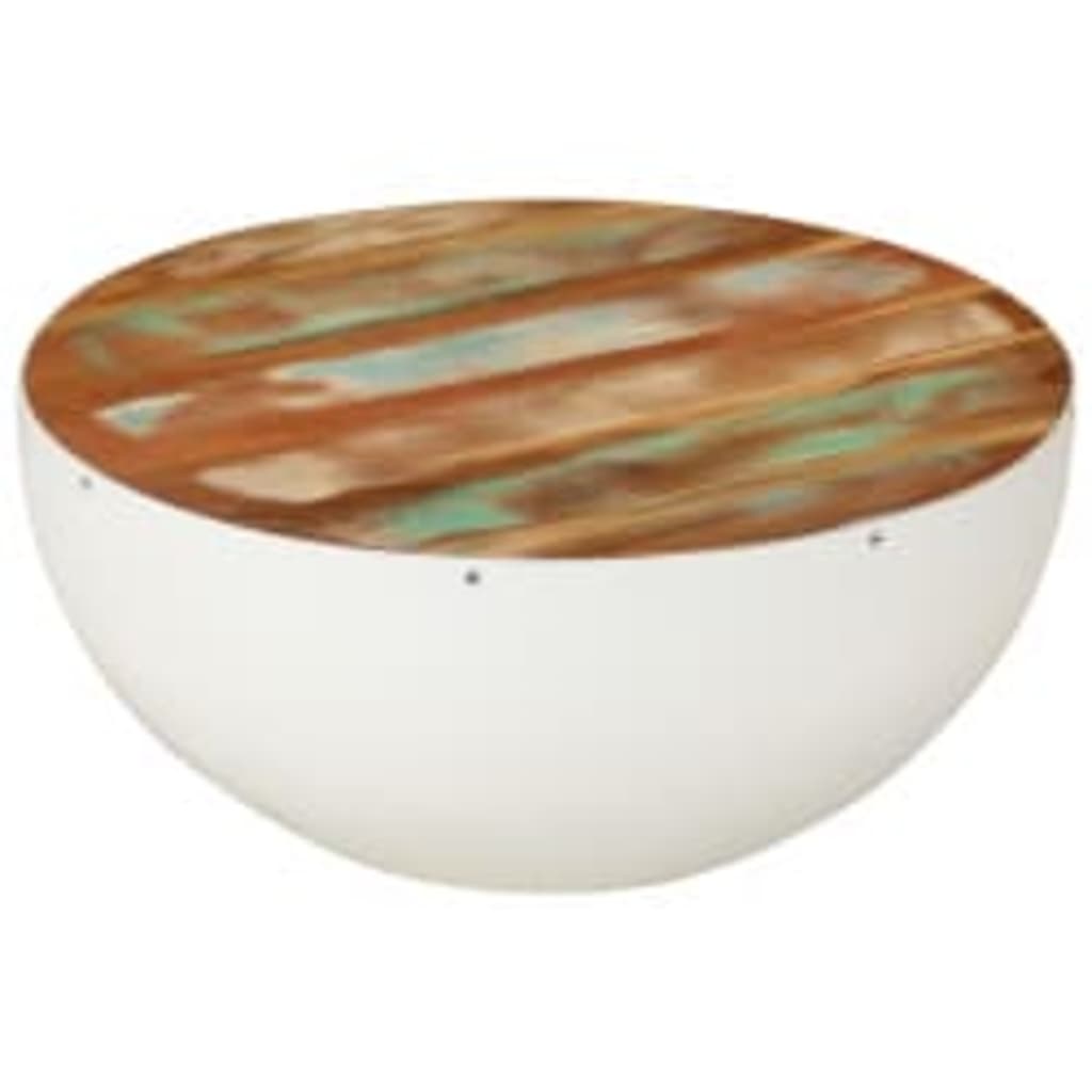243351 vidaXL Two Piece Bowl Shaped Coffee Table Set Solid Reclaimed Wood