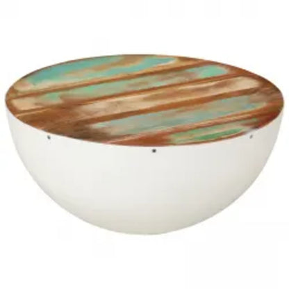 243351 vidaXL Two Piece Bowl Shaped Coffee Table Set Solid Reclaimed Wood