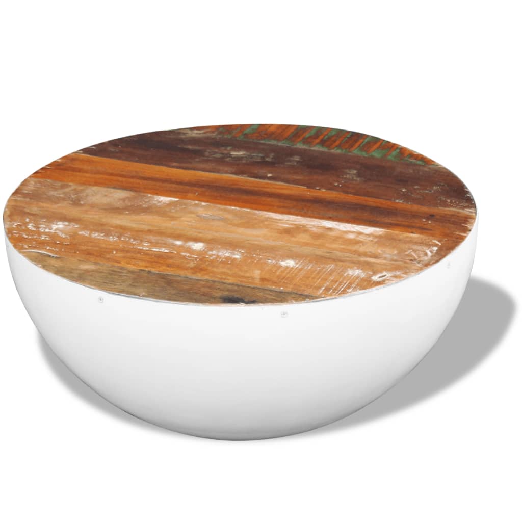 vidaXL Bowl Shaped Coffee Table Solid Reclaimed Wood 60x60x30 cm