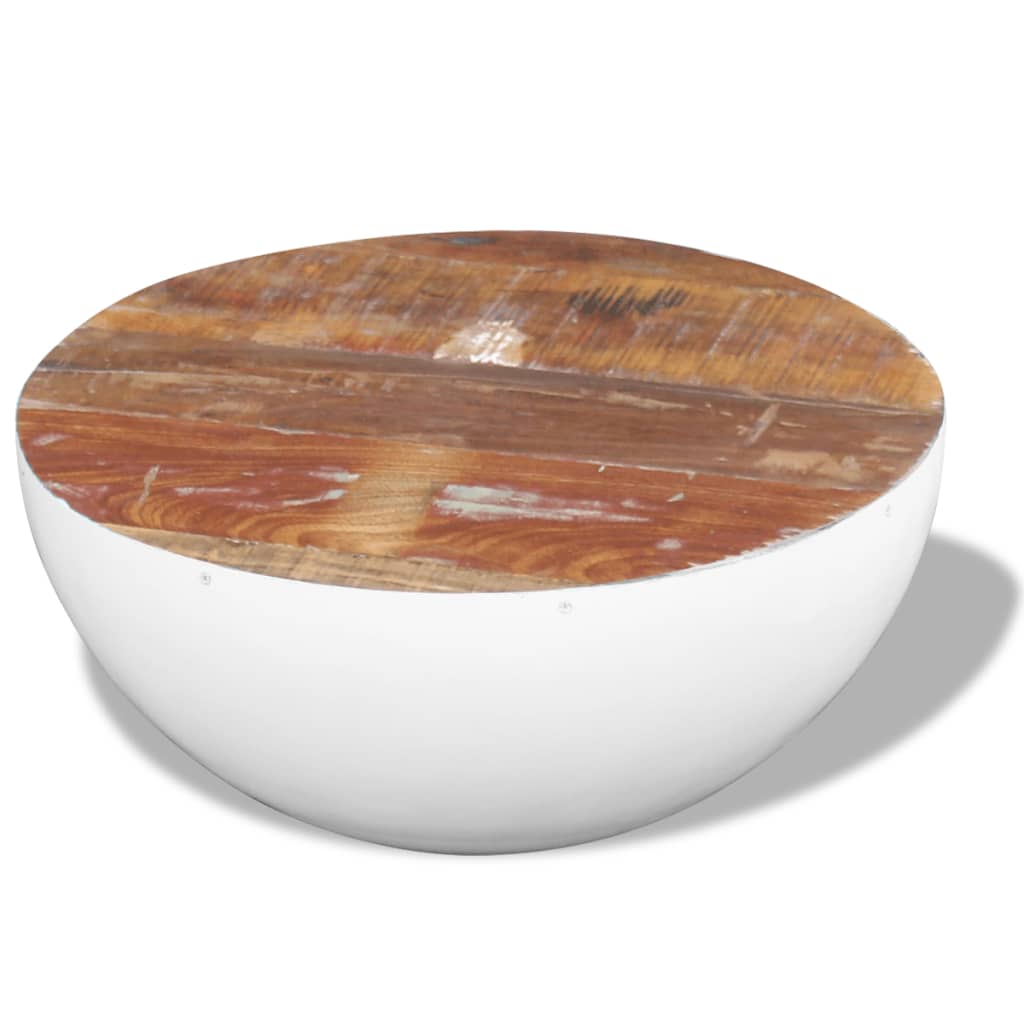 243353 vidaXL Bowl Shaped Coffee Table Solid Reclaimed Wood 60x60x30 cm