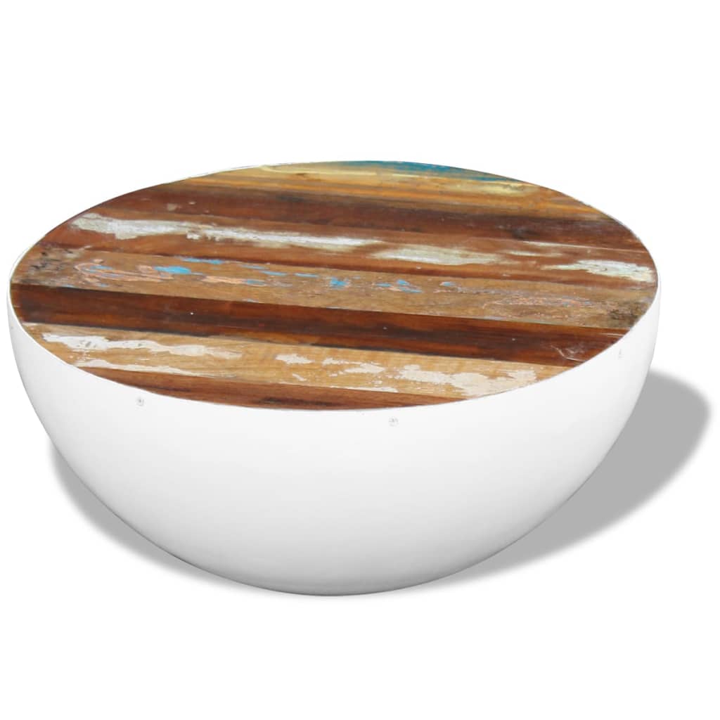 243353 vidaXL Bowl Shaped Coffee Table Solid Reclaimed Wood 60x60x30 cm