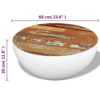 243353 vidaXL Bowl Shaped Coffee Table Solid Reclaimed Wood 60x60x30 cm