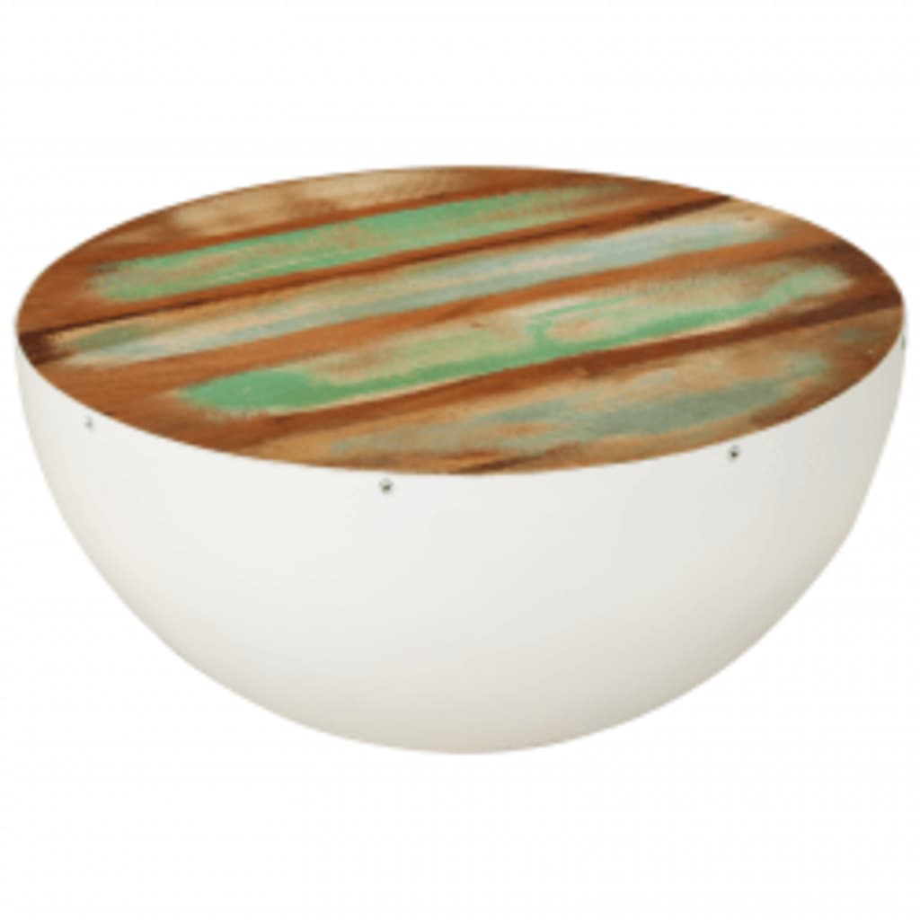 vidaXL Bowl Shaped Coffee Table Solid Reclaimed Wood 60x60x30 cm