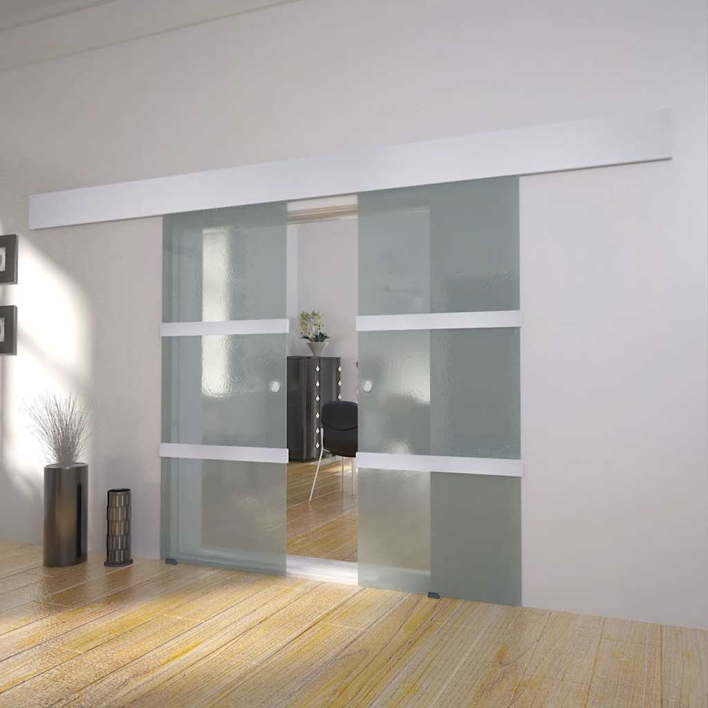 vidaXL Double Sliding Door Glass