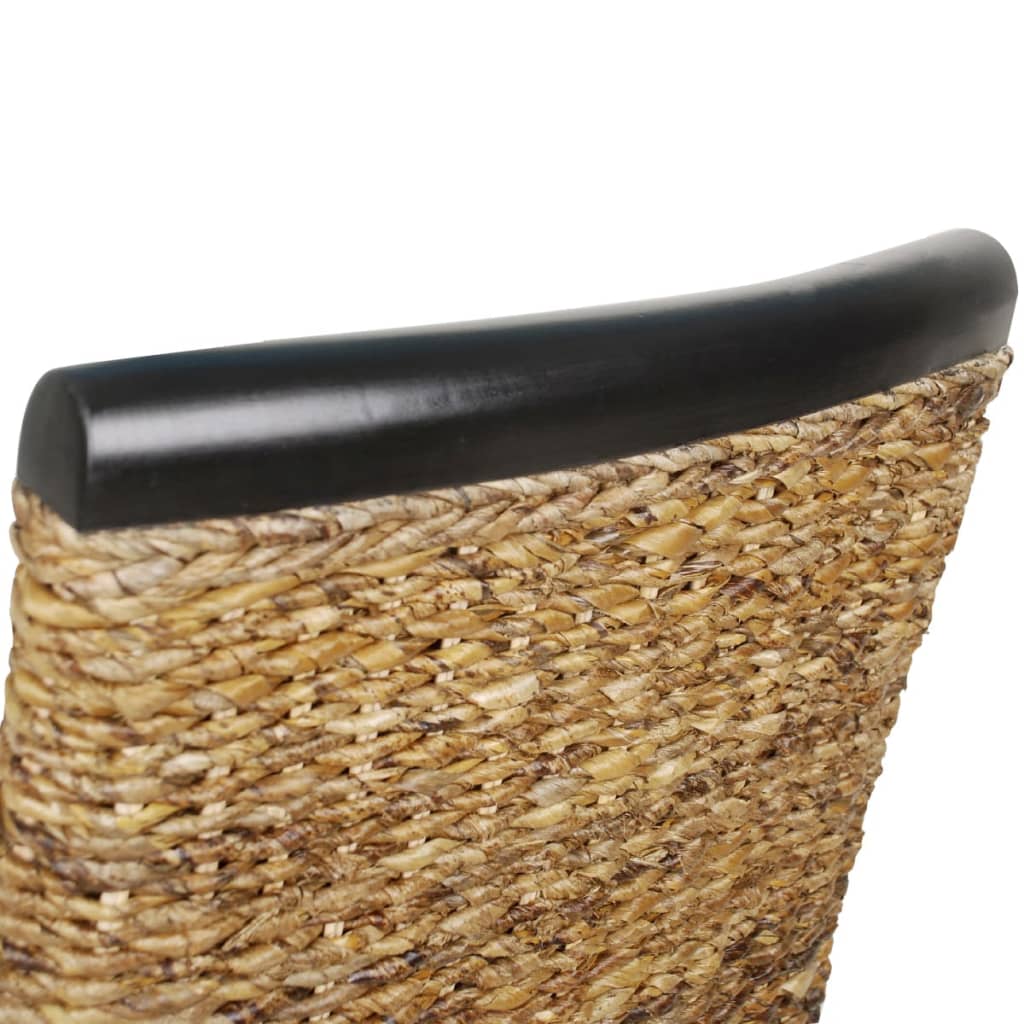vidaXL Dining Chairs 2 pcs Abaca and Solid Mango Wood