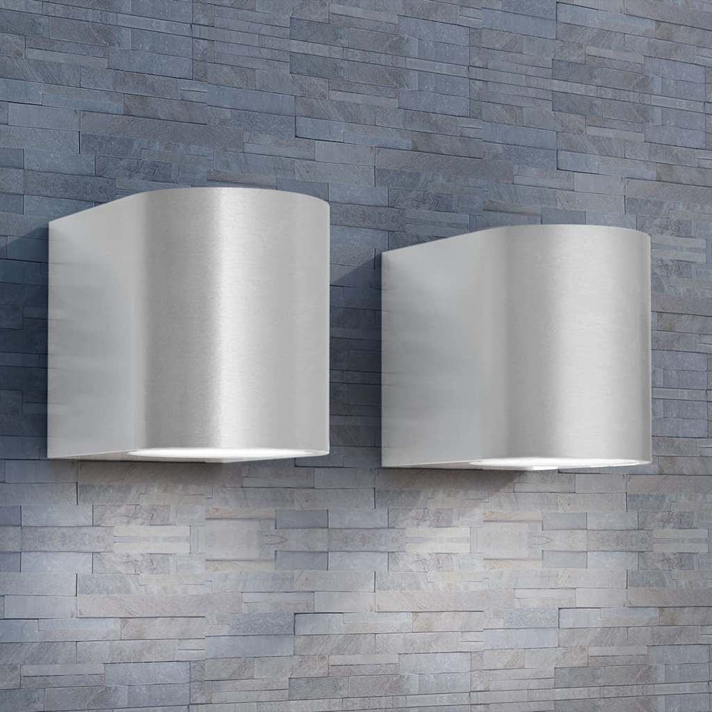 vidaXL Outdoor LED Wall Lights 2 pcs Round Downwards