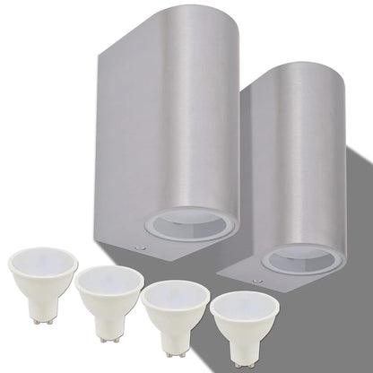 vidaXL Outdoor LED Wall Lights 2 pcs Round Up/Downwards
