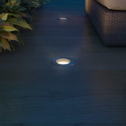 vidaXL Outdoor LED Ground Lights 3 pcs Round