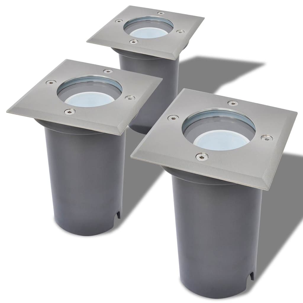 vidaXL Ground Light | Set of 3 | Silver and grey