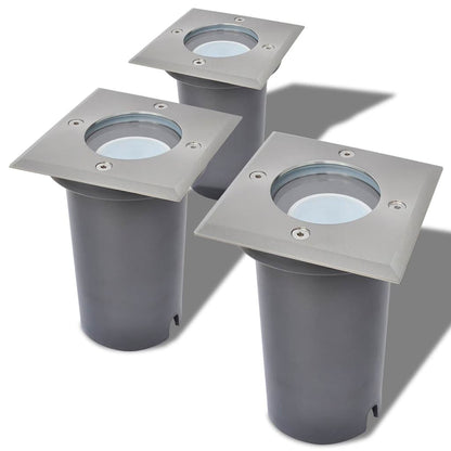 vidaXL Ground Light | Set of 3 | Silver and grey