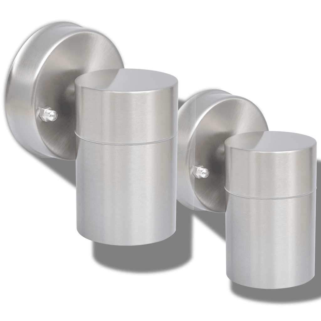 vidaXL Outdoor LED Wall Lights 2 pcs Stainless Steel Downwards