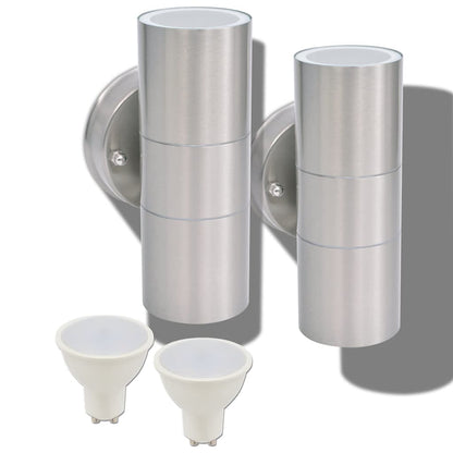 vidaXL Outdoor LED Wall Lights 2 pcs Stainless Steel Up/Downwards