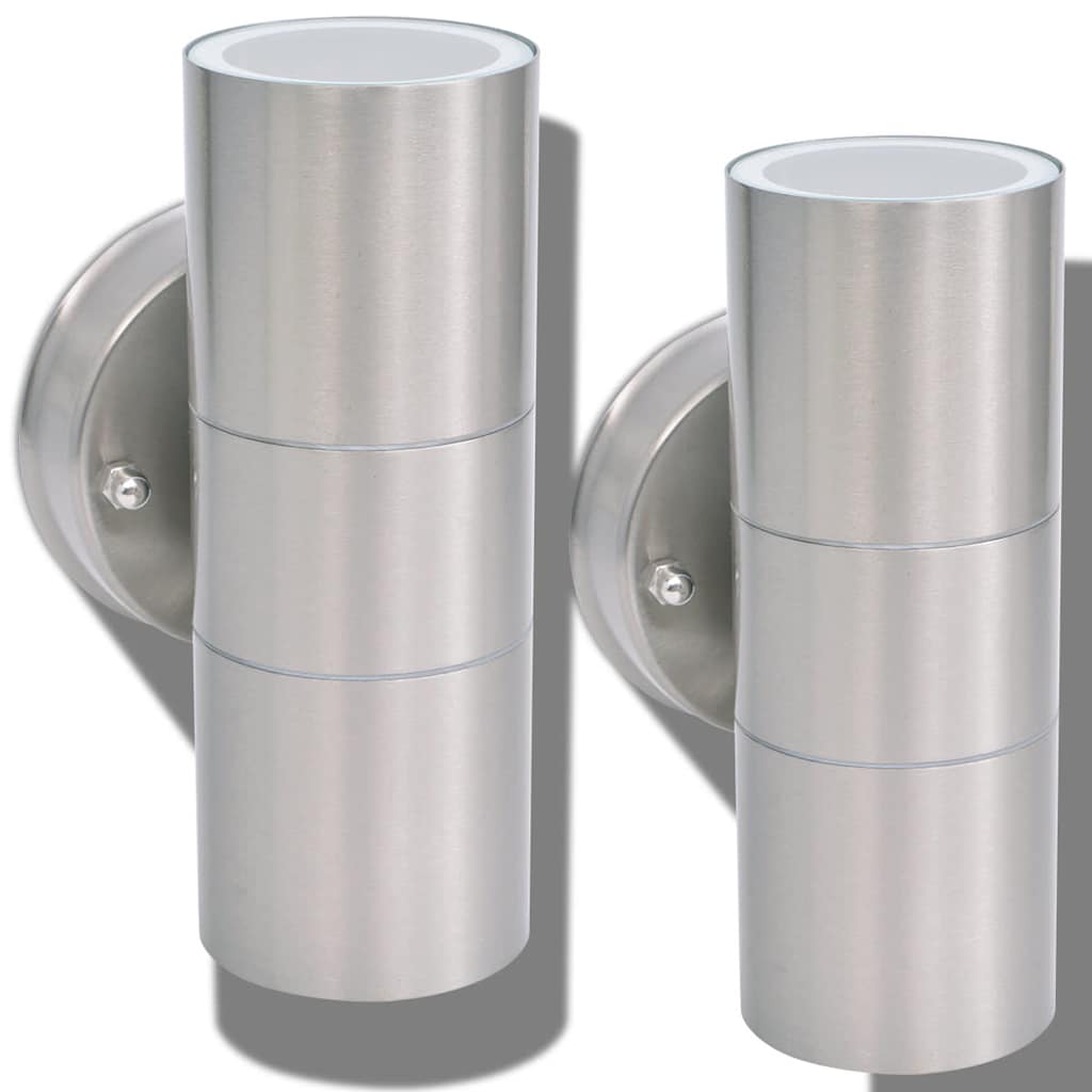 vidaXL Outdoor LED Wall Lights 2 pcs Stainless Steel Up/Downwards