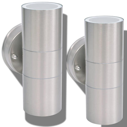 vidaXL Outdoor LED Wall Lights 2 pcs Stainless Steel Up/Downwards