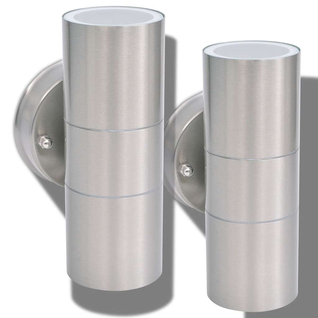 vidaXL Outdoor LED Wall Lights 2 pcs Stainless Steel Up/Downwards