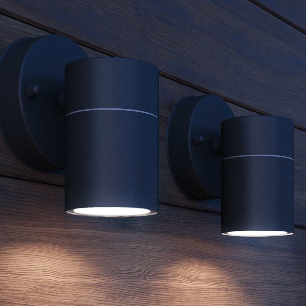 vidaXL Outdoor LED Wall Lights 2 pcs Stainless Steel Downwards