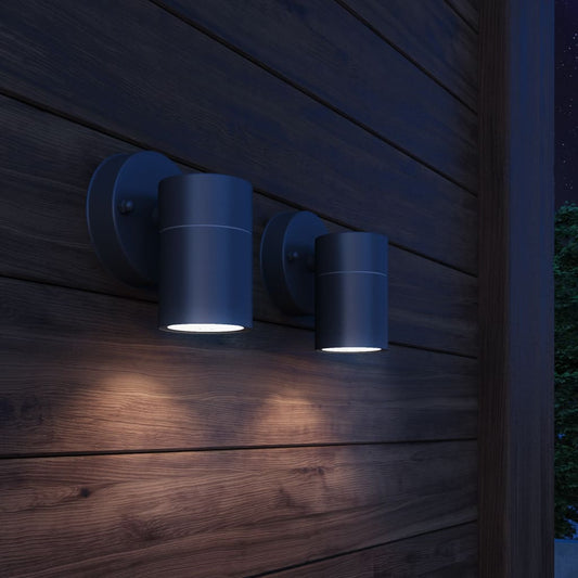 vidaXL Outdoor Wall Lights 2 pcs Stainless Steel Downwards