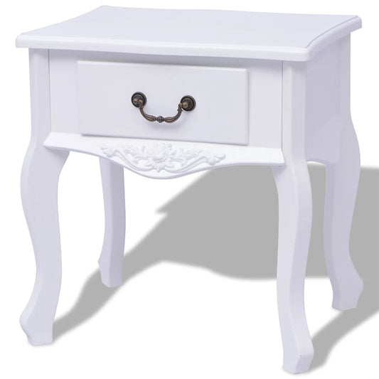 242749 vidaXL Bedside Cabinet MDF White
