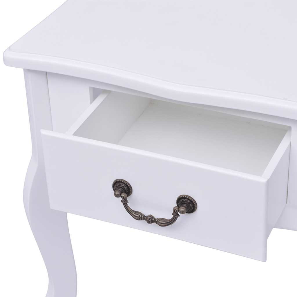242749 vidaXL Bedside Cabinet MDF White
