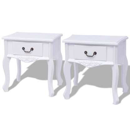 242750 vidaXL Bedside Cabinets 2 pcs MDF White