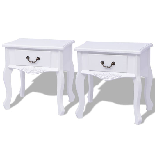242750 vidaXL Bedside Cabinets 2 pcs MDF White