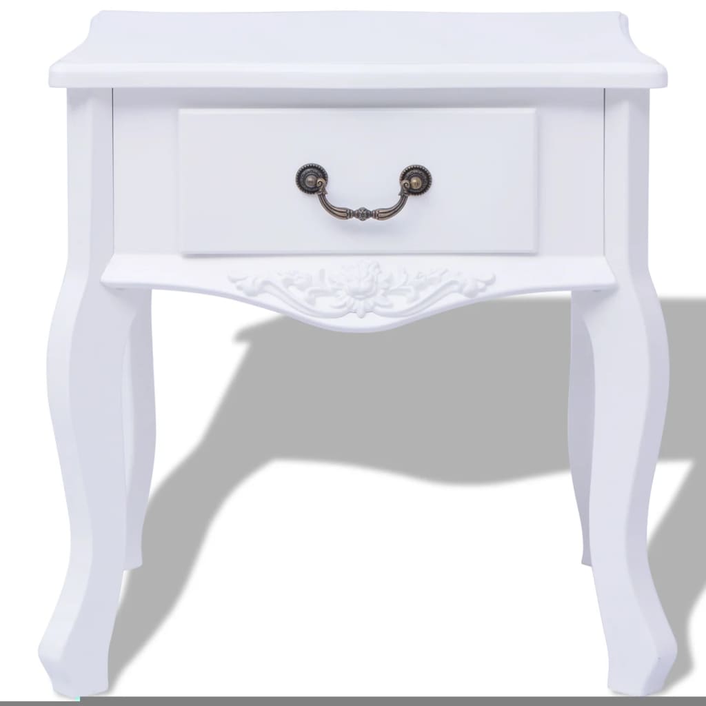 242750 vidaXL Bedside Cabinets 2 pcs MDF White
