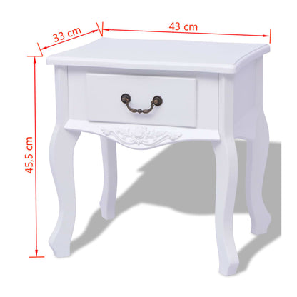 vidaXL Bedside Cabinets 2 pcs MDF White