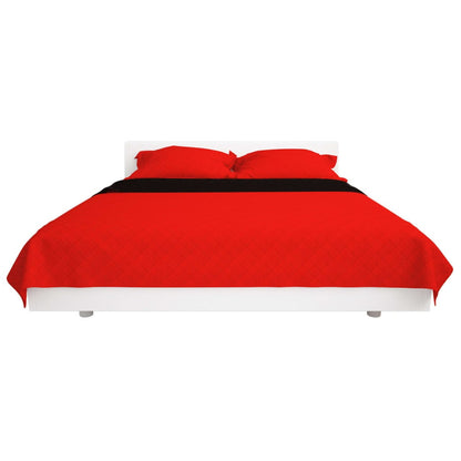 vidaXL Double-sided Quilted Bedspread Red and Black 220x240 cm