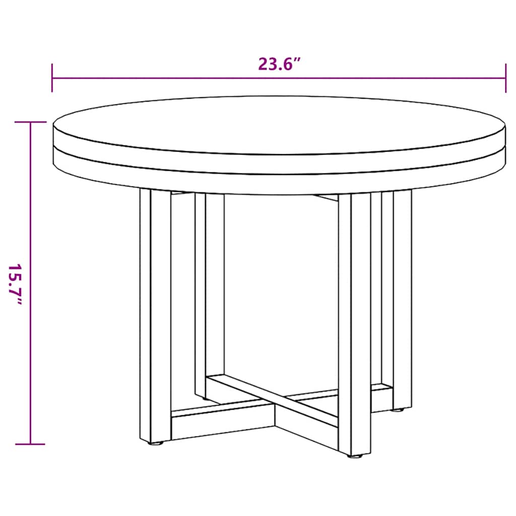 vidaXL Coffee Table Teak Resin 60 cm