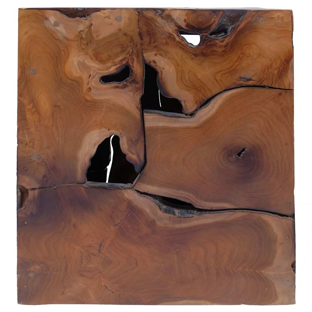 vidaXL Stool | Brown | Solid teak wood | Medium | Hardwood | Wooden Stool