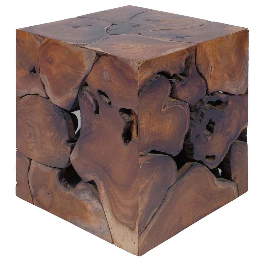 vidaXL Stool | Brown | Solid teak wood | Medium | Hardwood | Wooden Stool