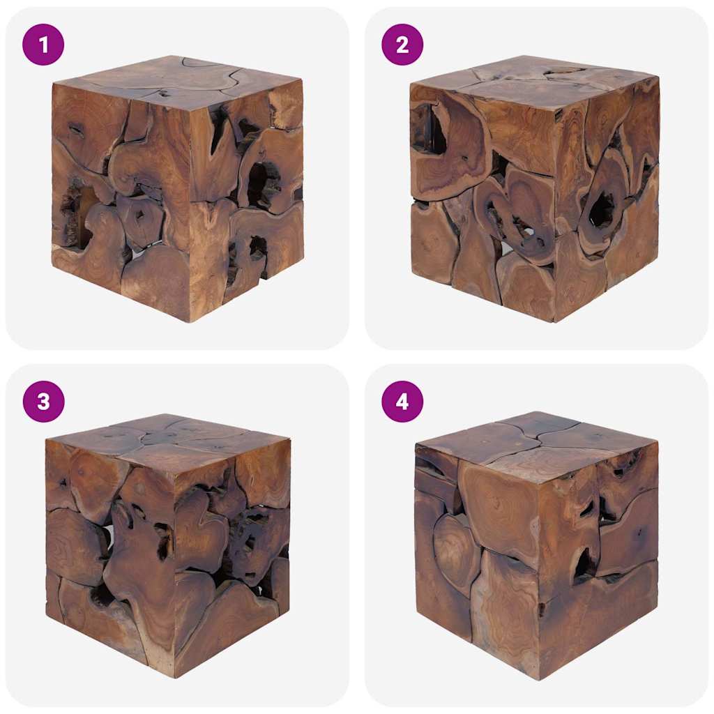 243472 vidaXL Stool Brown 40x40x45 cm Solid Teak Wood