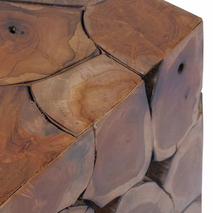 vidaXL Stool | Brown | Solid teak wood | Medium | Hardwood | Wooden Stool