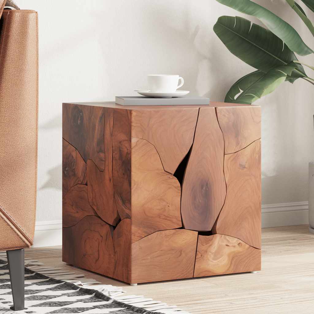 vidaXL Stool | Brown | Solid teak wood | Medium | Hardwood | Wooden Stool