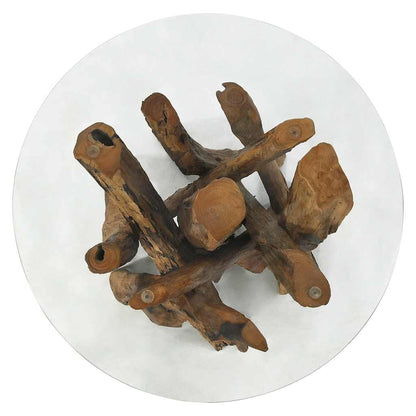 243473 vidaXL Coffee Table Solid Teak Driftwood 60 cm