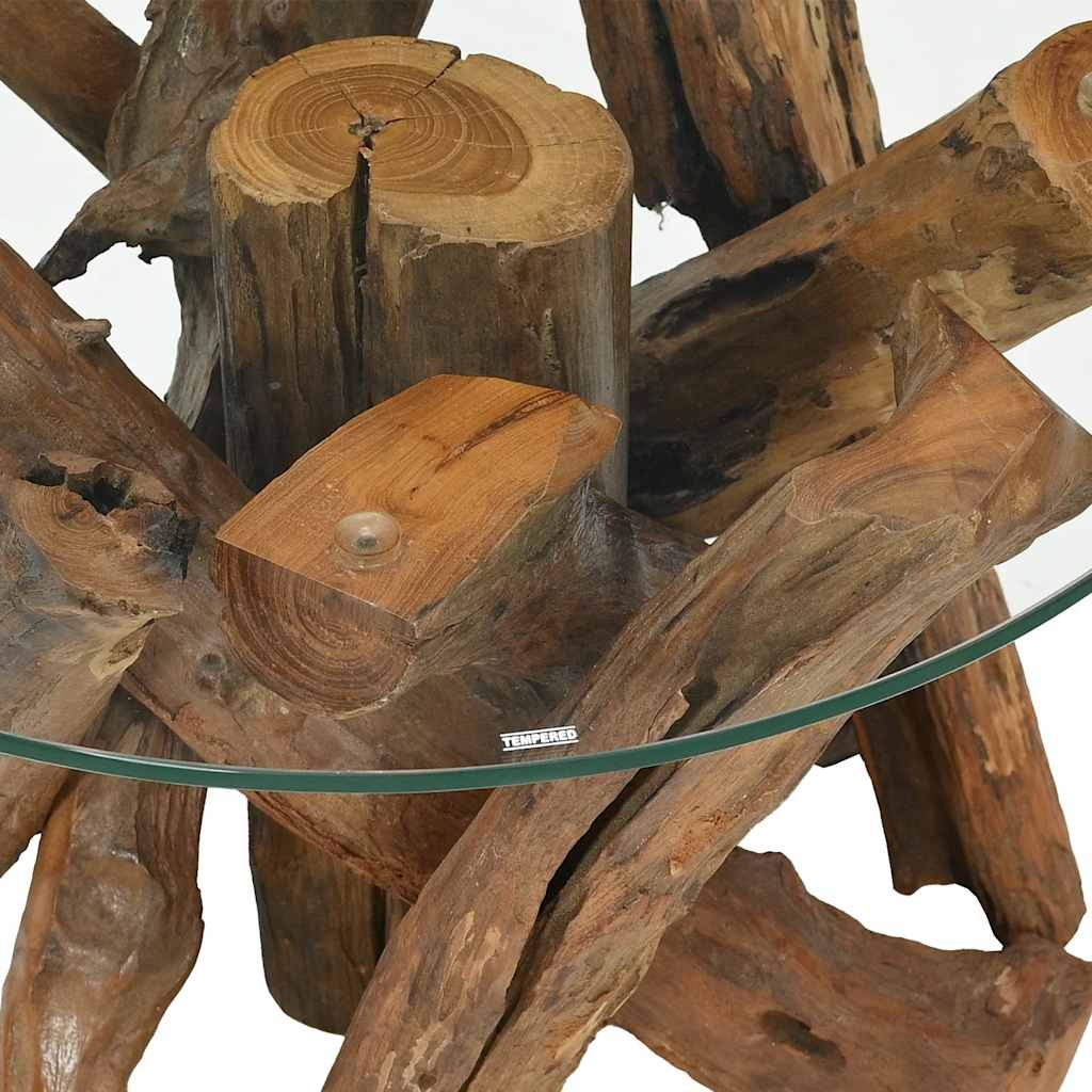 243473 vidaXL Coffee Table Solid Teak Driftwood 60 cm