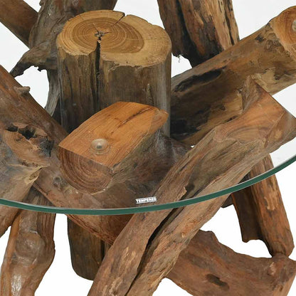 243473 vidaXL Coffee Table Solid Teak Driftwood 60 cm