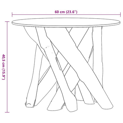 243473 vidaXL Coffee Table Solid Teak Driftwood 60 cm