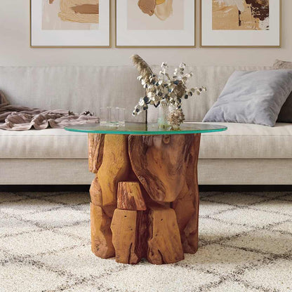 vidaXL Coffee Table | Brown | Solid teak driftwood | Medium | Coffee Table