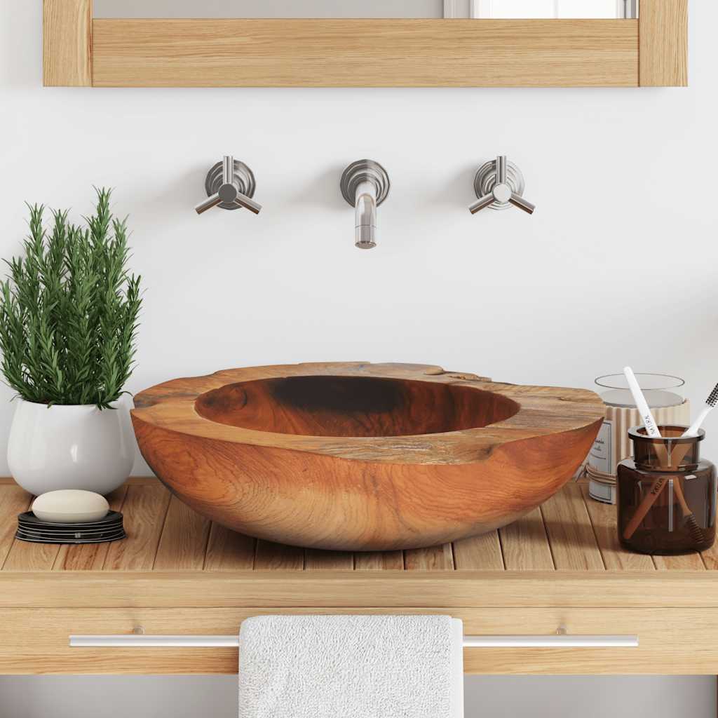 vidaXL Basin Solid Teak 45 cm